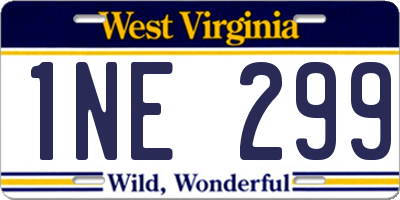 WV license plate 1NE299