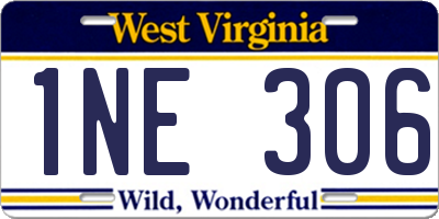 WV license plate 1NE306