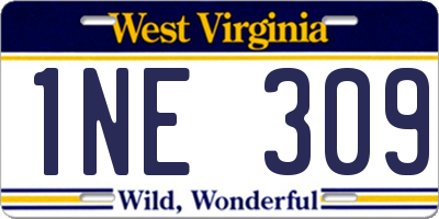 WV license plate 1NE309