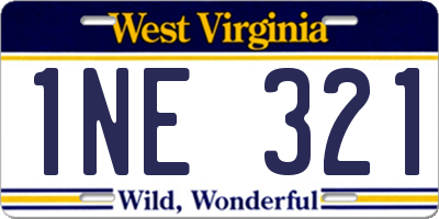 WV license plate 1NE321