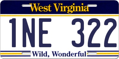 WV license plate 1NE322