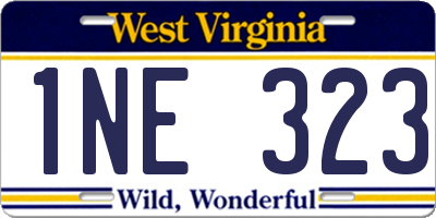 WV license plate 1NE323