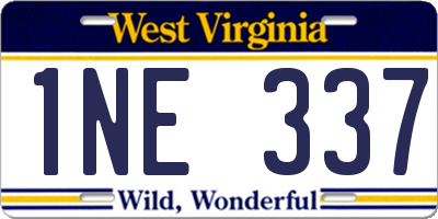 WV license plate 1NE337