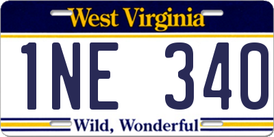 WV license plate 1NE340