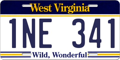 WV license plate 1NE341