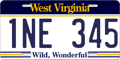 WV license plate 1NE345
