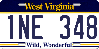 WV license plate 1NE348