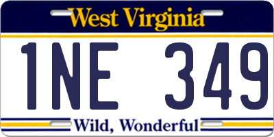 WV license plate 1NE349