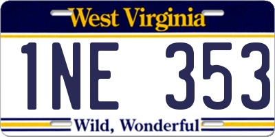 WV license plate 1NE353