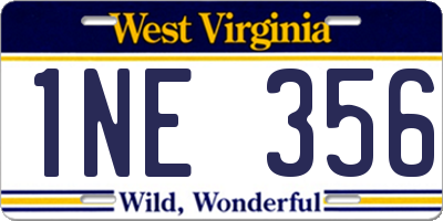 WV license plate 1NE356