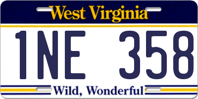 WV license plate 1NE358