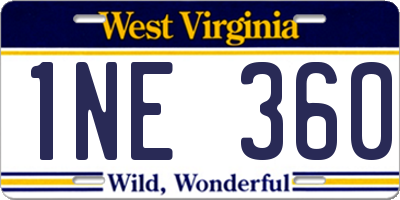 WV license plate 1NE360