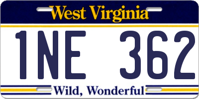 WV license plate 1NE362