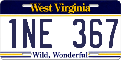 WV license plate 1NE367