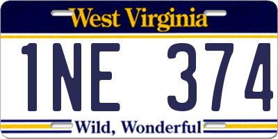WV license plate 1NE374