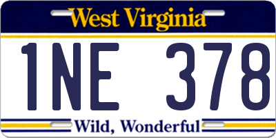 WV license plate 1NE378