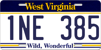 WV license plate 1NE385
