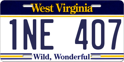 WV license plate 1NE407