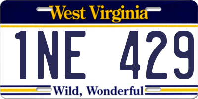 WV license plate 1NE429