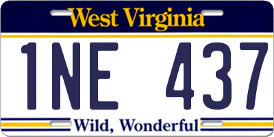 WV license plate 1NE437