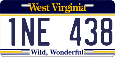 WV license plate 1NE438