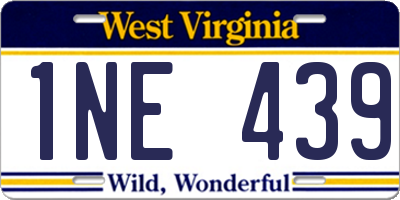 WV license plate 1NE439