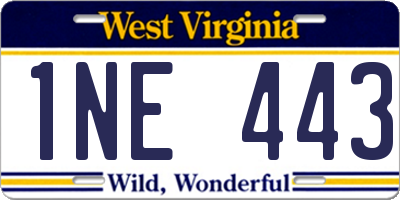 WV license plate 1NE443