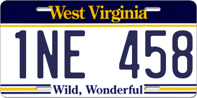 WV license plate 1NE458