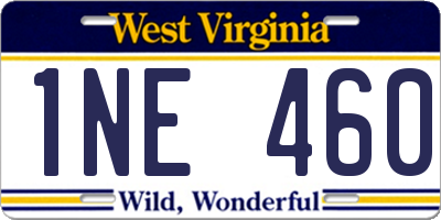 WV license plate 1NE460