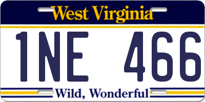 WV license plate 1NE466
