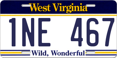WV license plate 1NE467