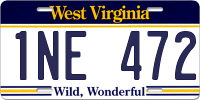 WV license plate 1NE472