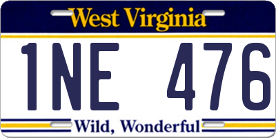 WV license plate 1NE476