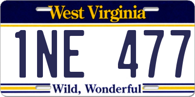 WV license plate 1NE477