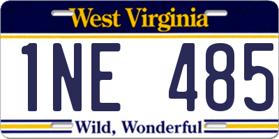 WV license plate 1NE485