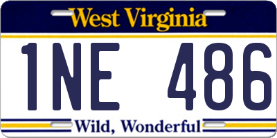 WV license plate 1NE486
