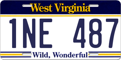WV license plate 1NE487
