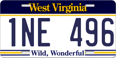 WV license plate 1NE496