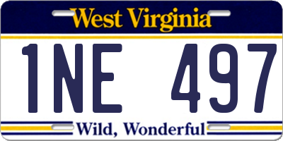 WV license plate 1NE497