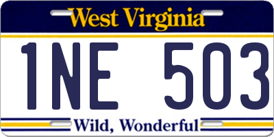 WV license plate 1NE503