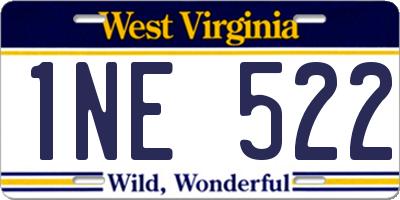 WV license plate 1NE522