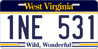 WV license plate 1NE531