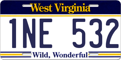 WV license plate 1NE532