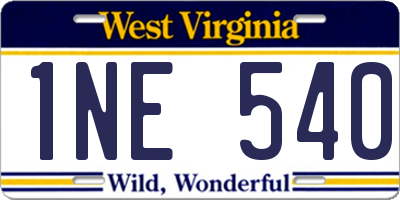 WV license plate 1NE540