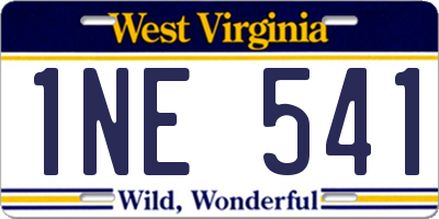 WV license plate 1NE541