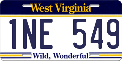 WV license plate 1NE549