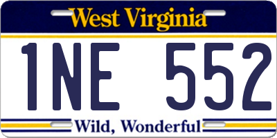 WV license plate 1NE552