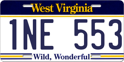 WV license plate 1NE553