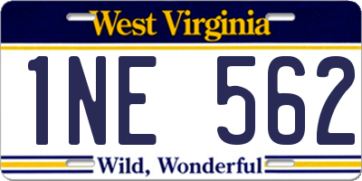 WV license plate 1NE562