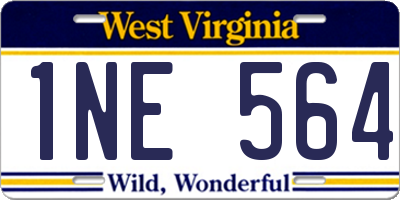 WV license plate 1NE564